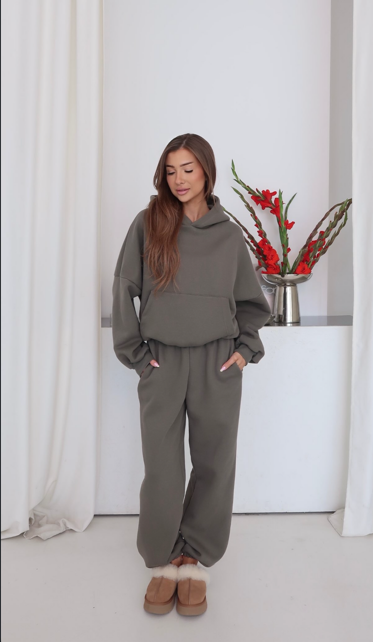 Komplet dresowy khaki 90% bawełna