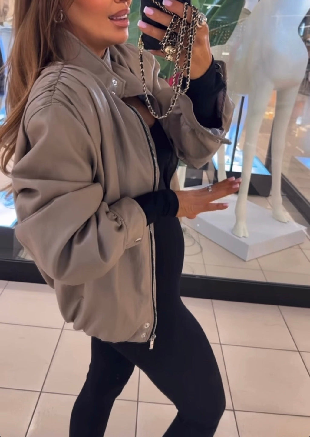 Bomberka eko skóra EMO - Veretti Boutique