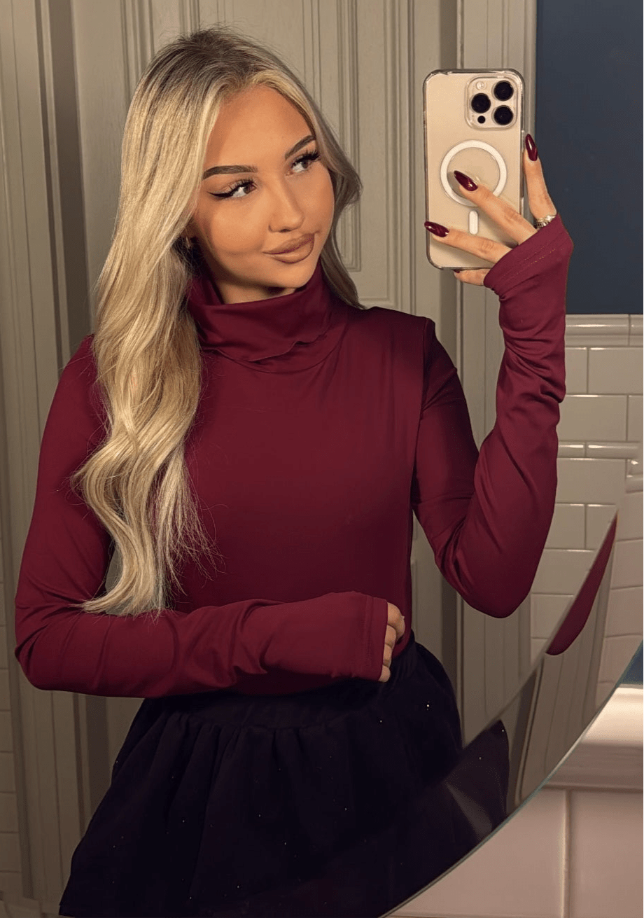 Golf z poduszkami bordowy 95% bawełna - Veretti Boutique