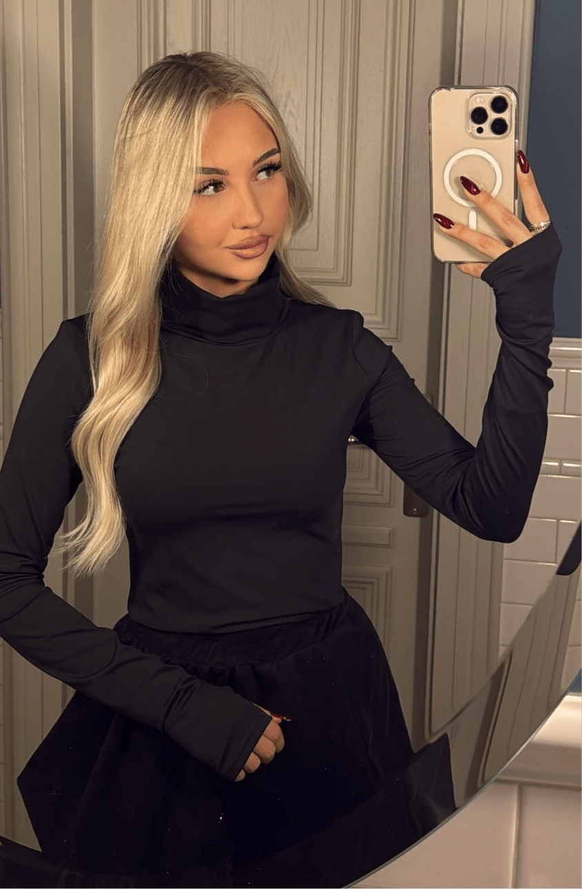 Golf z poduszkami czarny 95% bawełna - Veretti Boutique