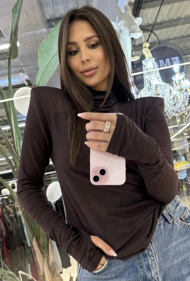 Golf z poduszkami mleczna czekolada 95% wiskoza EMO - Veretti Boutique