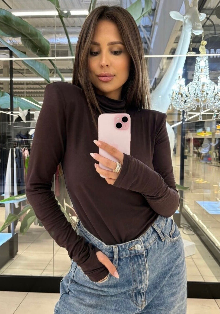 Golf z poduszkami mleczna czekolada 95% wiskoza EMO - Veretti Boutique