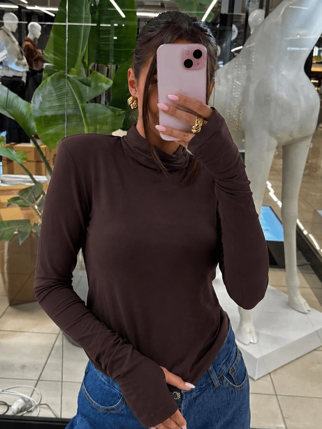 Golf z poduszkami mleczna czekolada 95% wiskoza EMO - Veretti Boutique