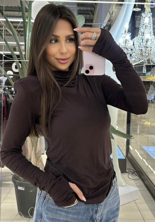 Golf z poduszkami mleczna czekolada 95% wiskoza EMO - Veretti Boutique