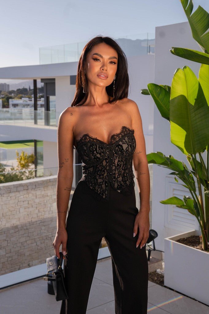 Gorset koronkowy czarny - Veretti Boutique