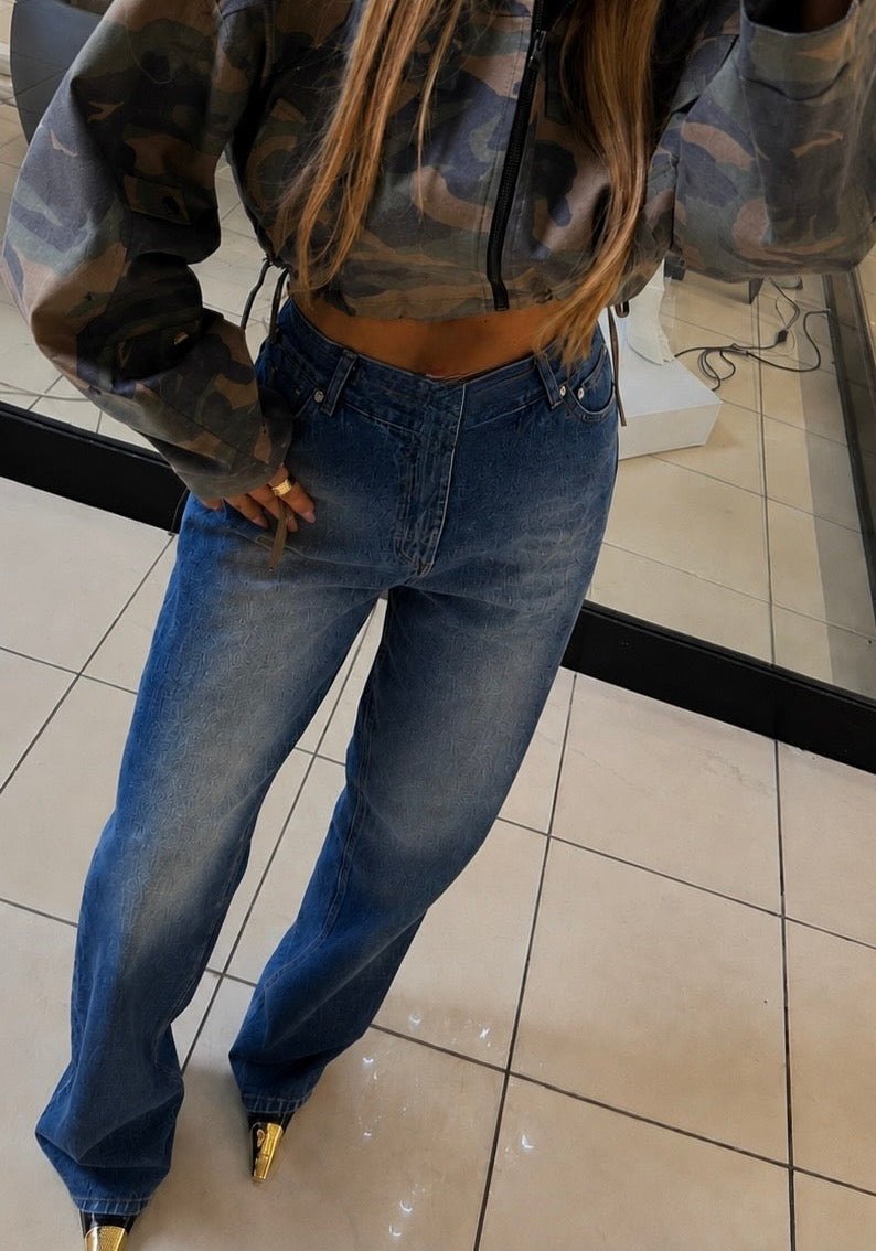 Jeansy klastyczne - Przecierane Emo - Veretti Boutique