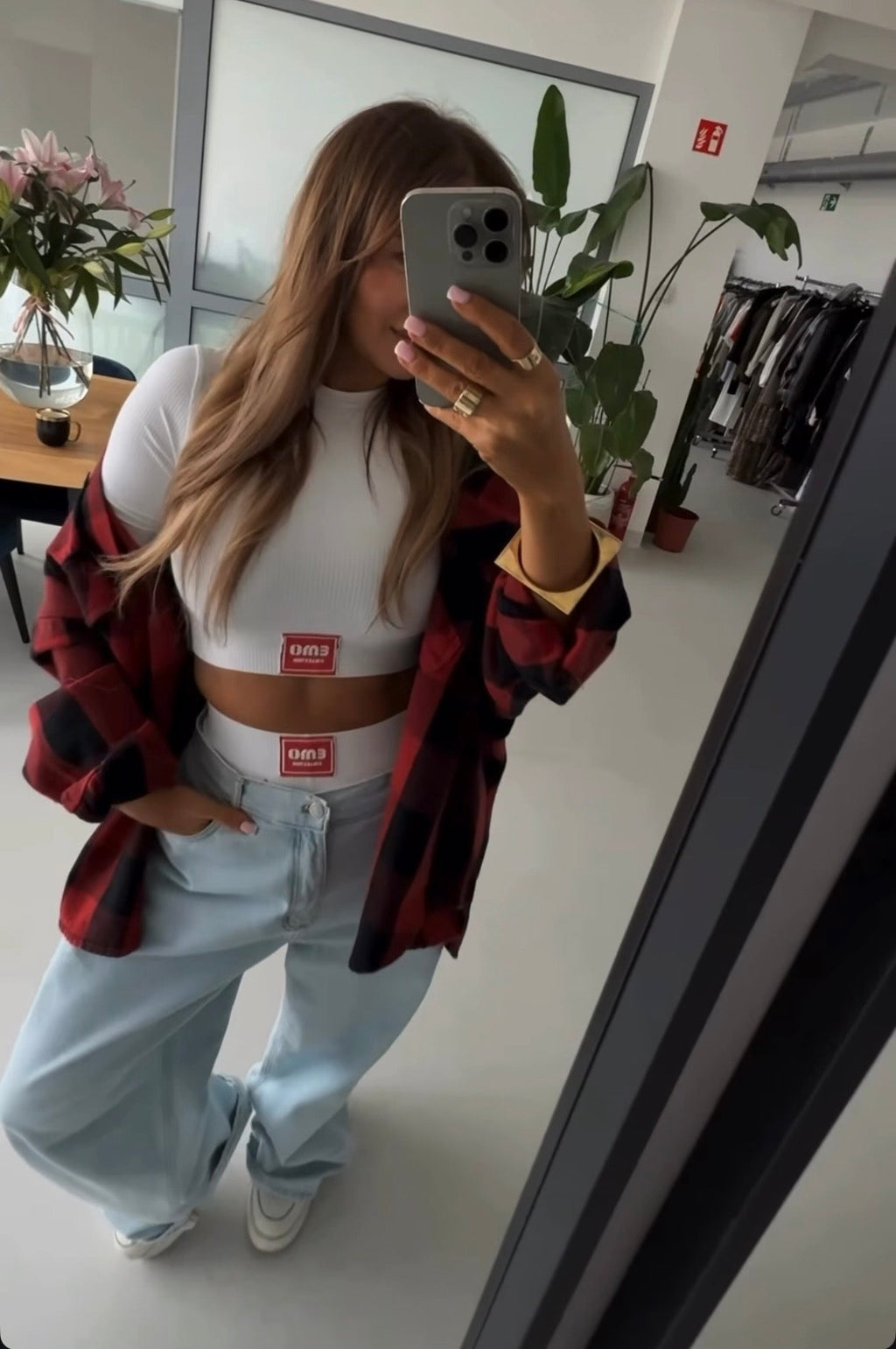 Jeansy z zakładka baby jeans EMO - Veretti Boutique