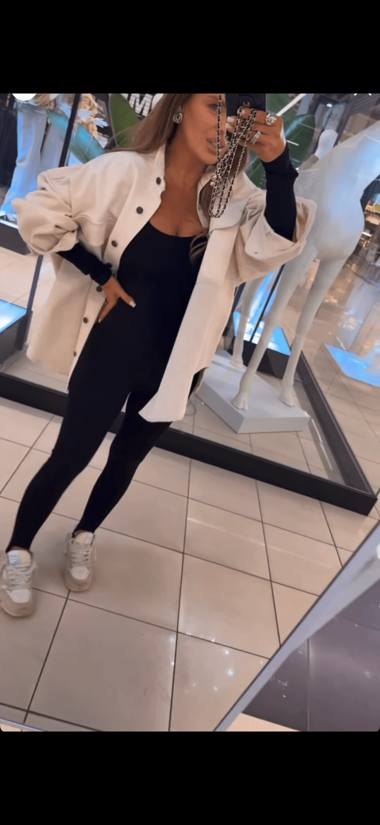 Katana beżowa (srebrne guziki) EMO - Veretti Boutique