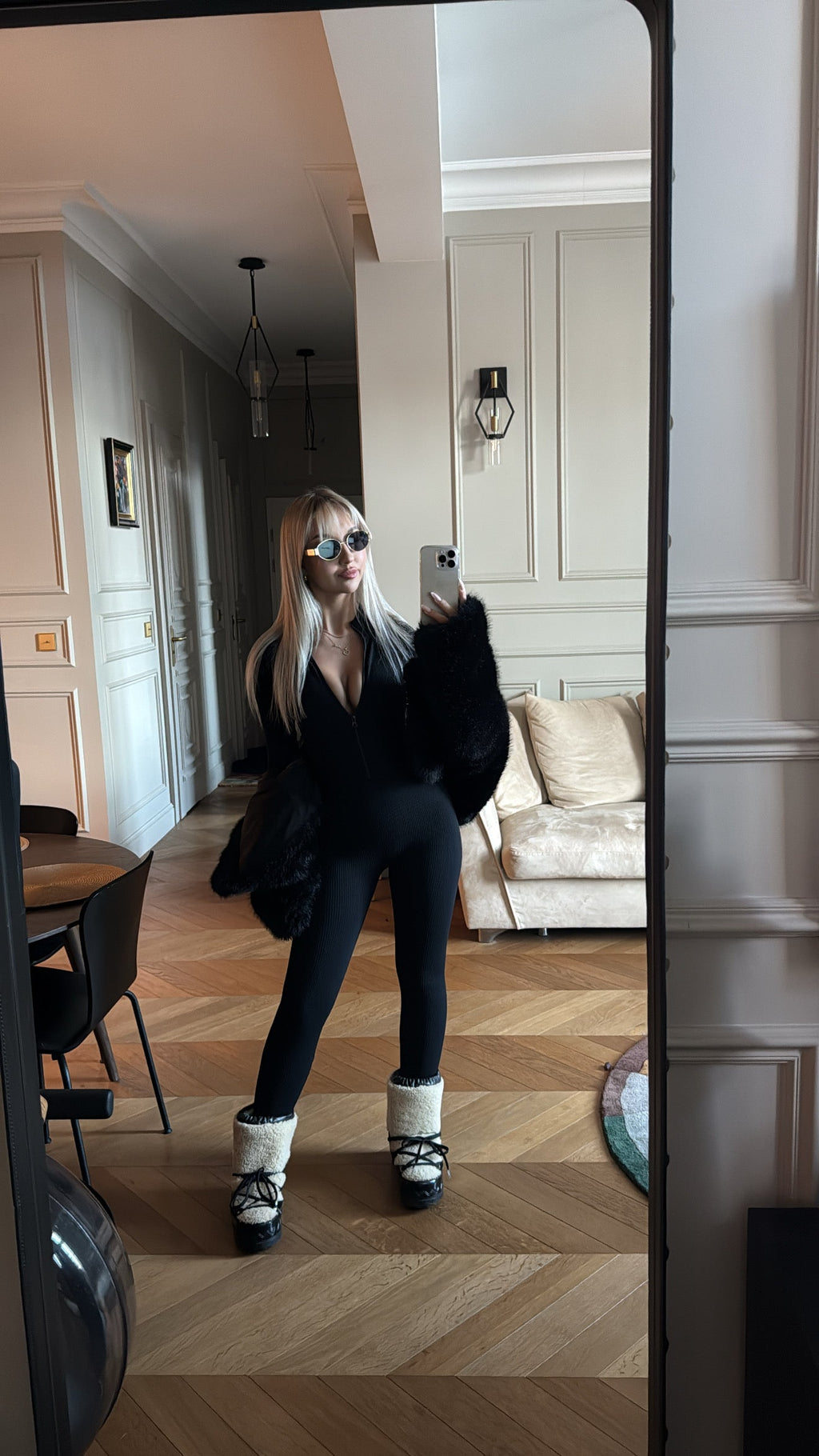 Kombinezon prążkowany modelujący czarny - Veretti Boutique