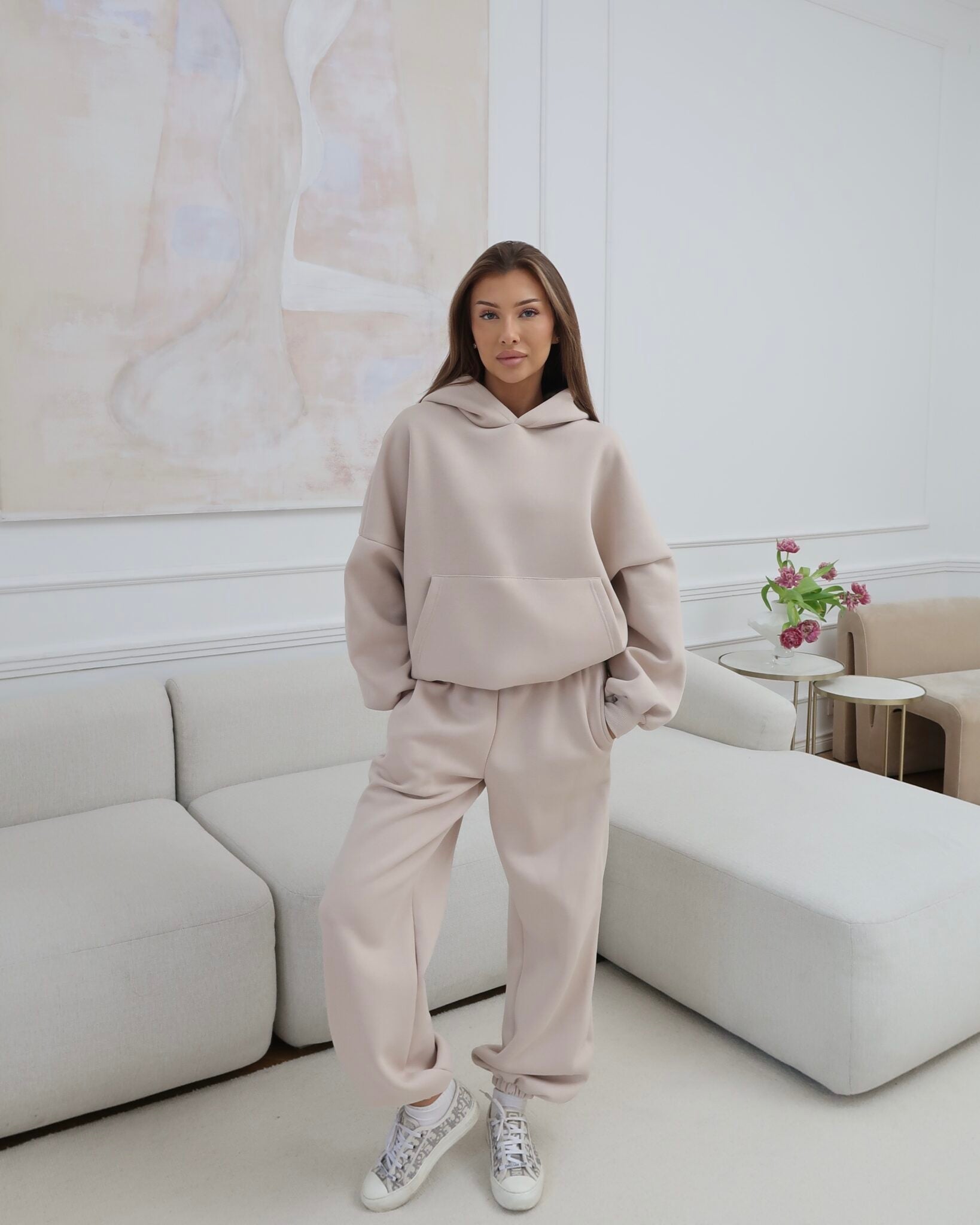 Komplet dresowy jasny beż 90% bawełna - Veretti Boutique