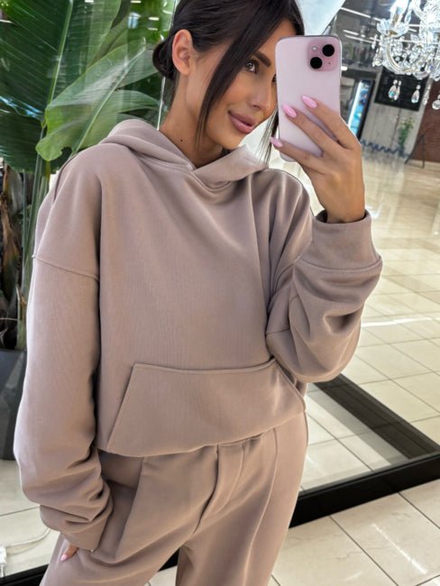 Komplet dresowy oversize mokka EMO - Veretti Boutique