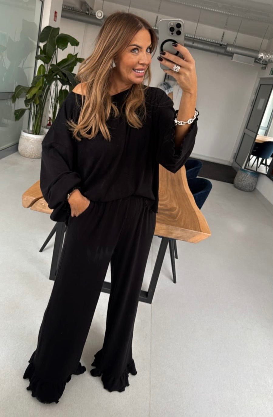 Komplet home czarny 60% wiskoza EMO - Veretti Boutique