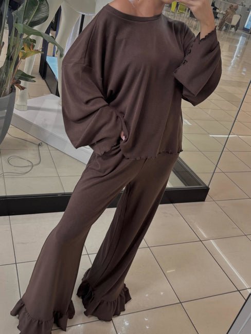 Komplet home jasna czekolada 60% wiskoza EMO - Veretti Boutique