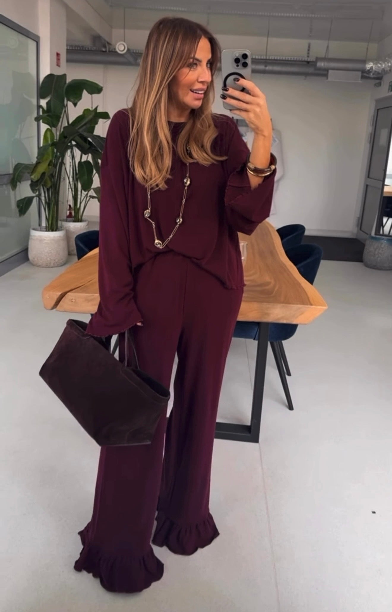 Komplet home jeżynowy 60% wiskoza EMO - Veretti Boutique