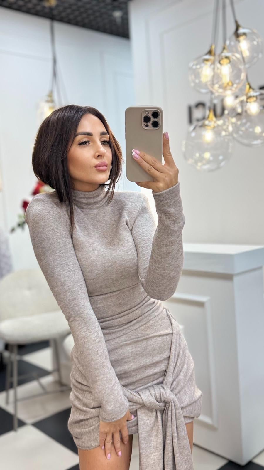 Komplet sweterkowy bluzka + spódniczka 45% wiskoza BELLUCI - Veretti Boutique