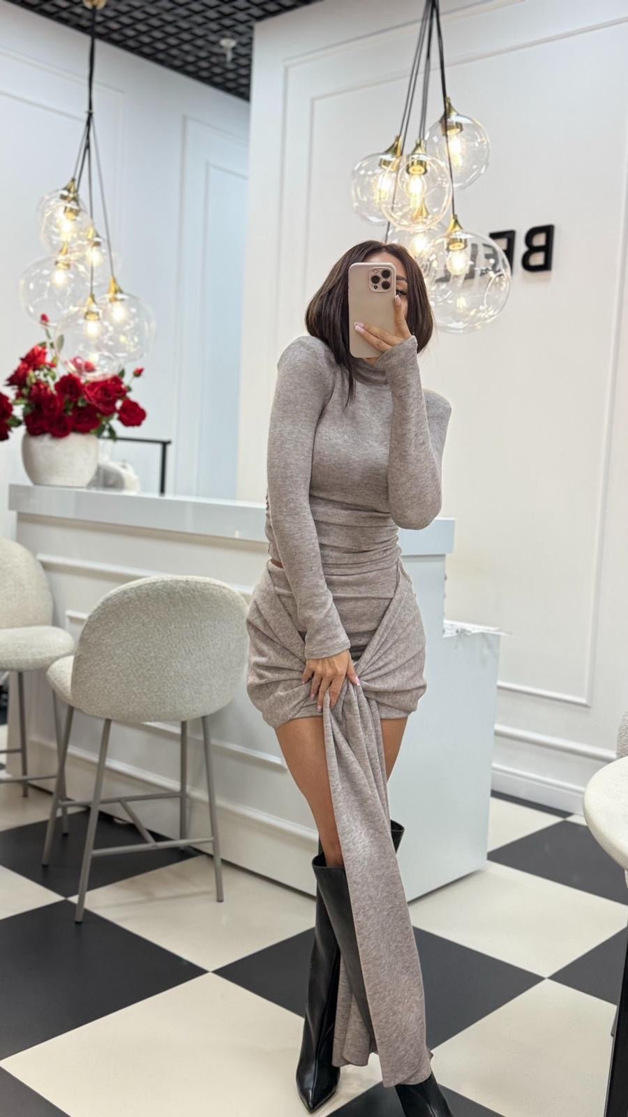 Komplet sweterkowy bluzka + spódniczka 45% wiskoza BELLUCI - Veretti Boutique