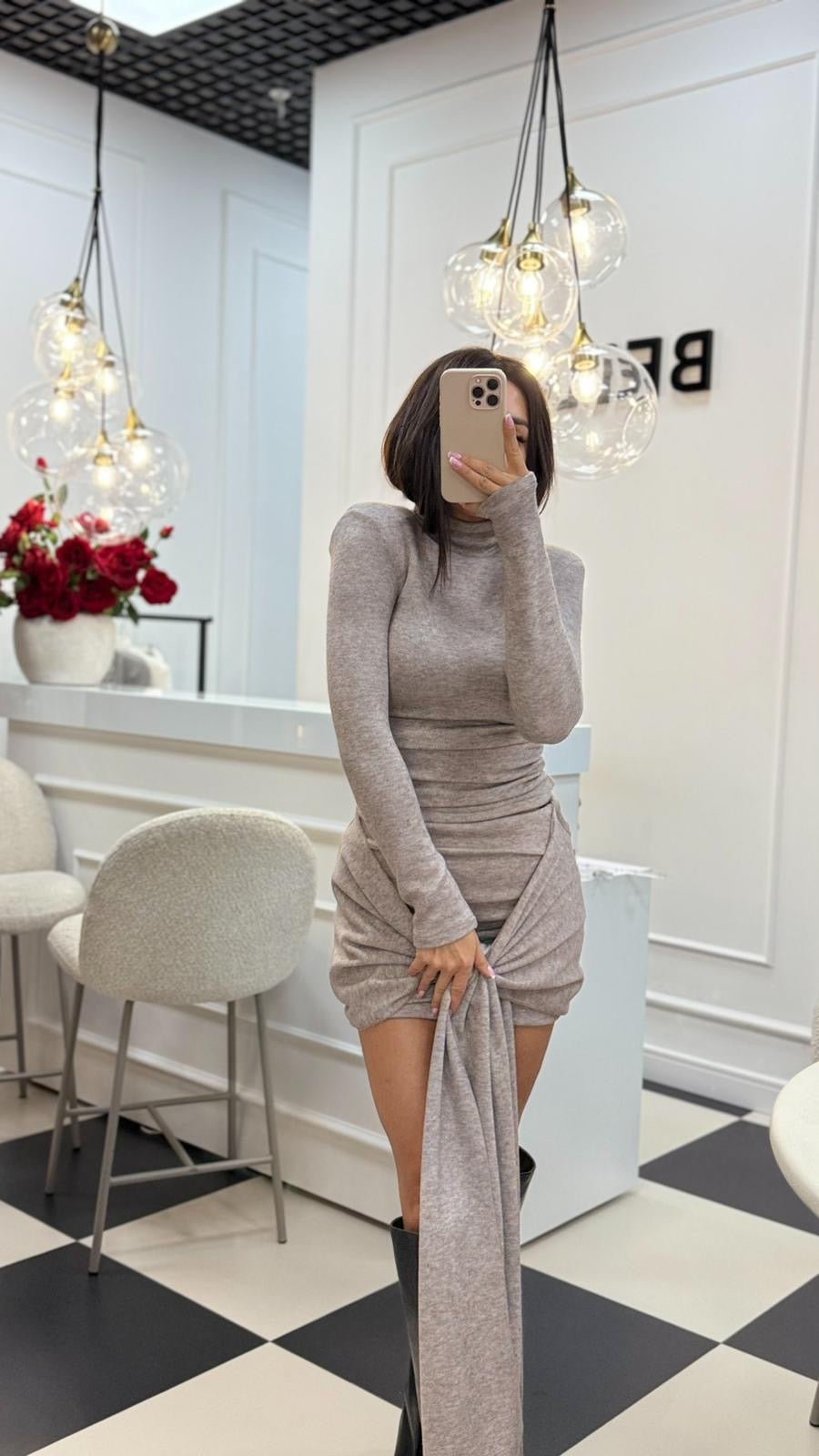 Komplet sweterkowy bluzka + spódniczka 45% wiskoza BELLUCI - Veretti Boutique