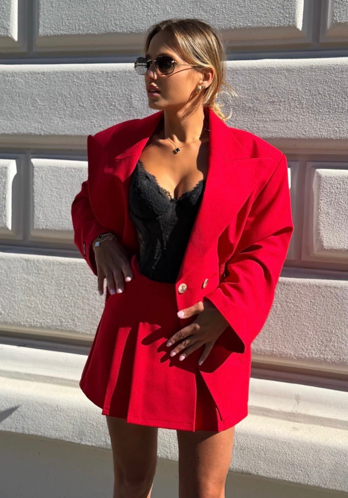 Komplet taliowana marynarka + spódniczko - spodenki BELLUCI - Veretti Boutique