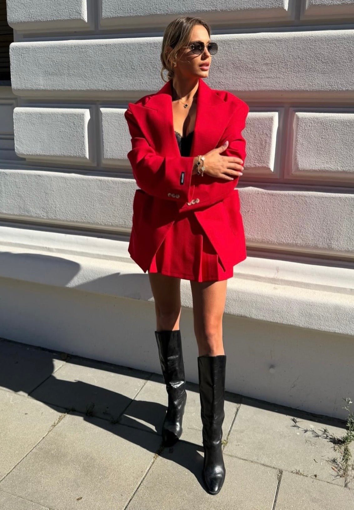 Komplet taliowana marynarka + spódniczko - spodenki BELLUCI - Veretti Boutique