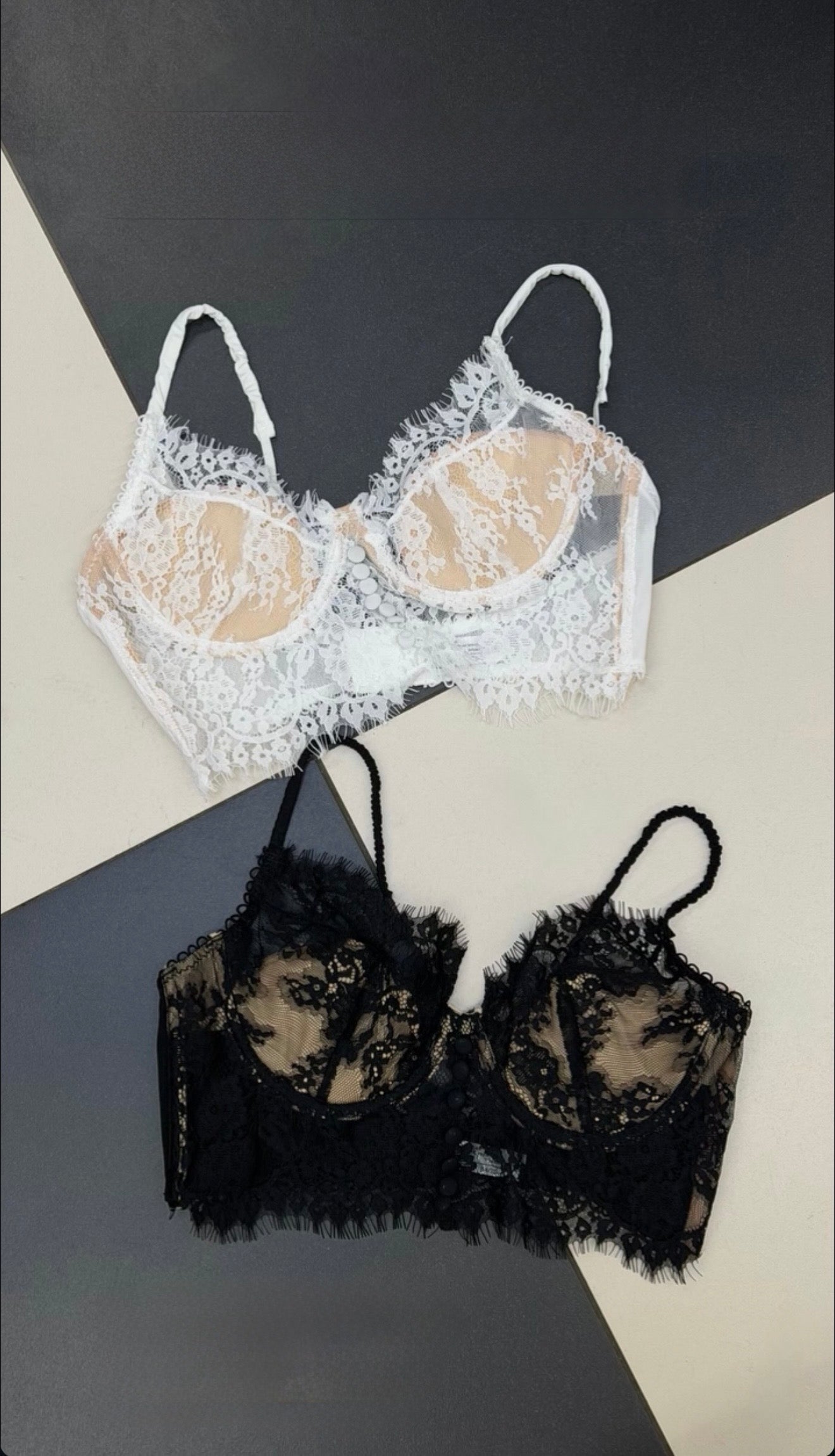 Koronkowy top/biustonosz biały - Veretti Boutique