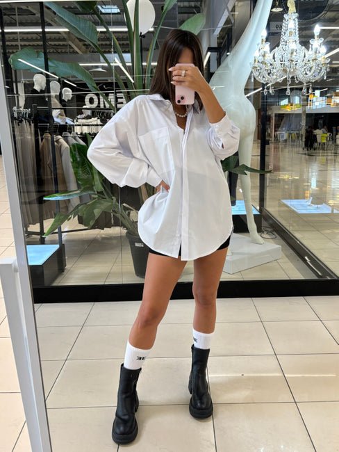 Koszula biała klasyczna 30% wiskoza i 5% bawełna EMO - Veretti Boutique