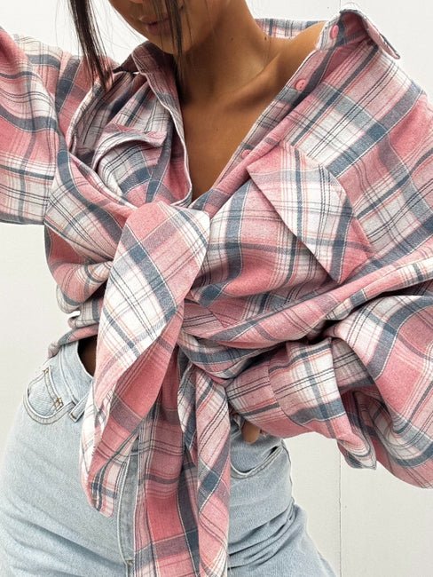 Koszula różowo niebieskaEMO - Veretti Boutique