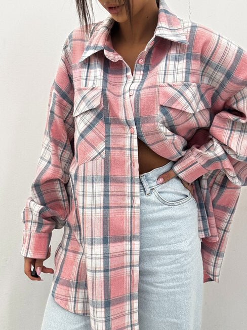 Koszula różowo niebieskaEMO - Veretti Boutique