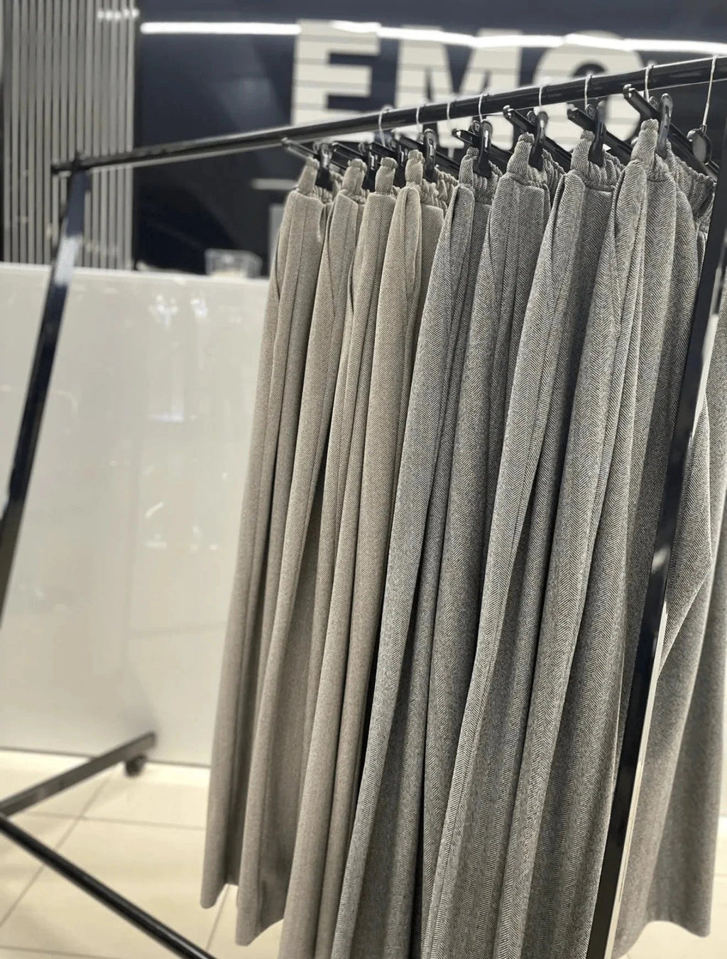 Koszula w jodełkę beżowa 35% bawełna EMO - Veretti Boutique