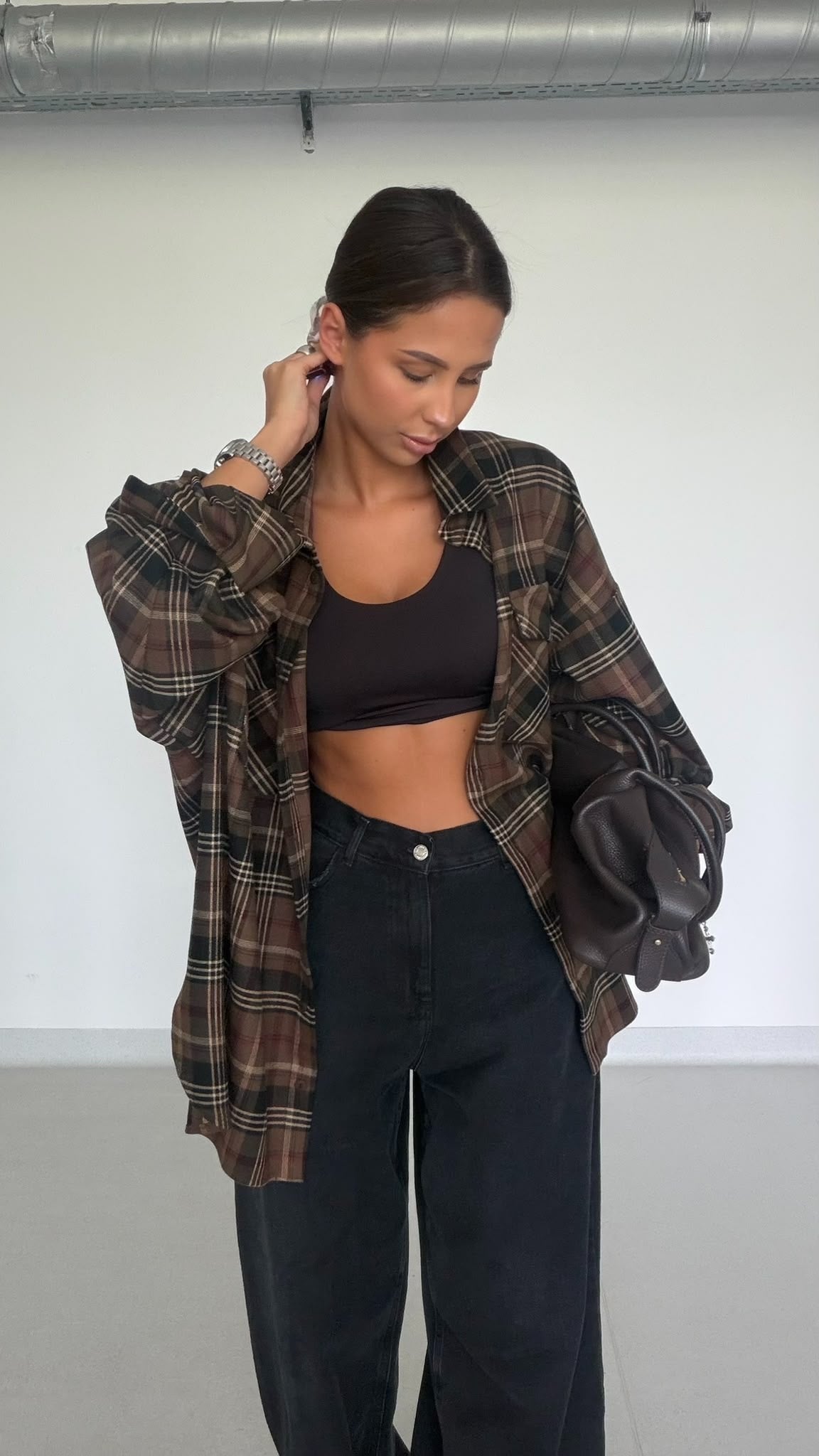 Koszula w kratę - Khaki EMO - Veretti Boutique