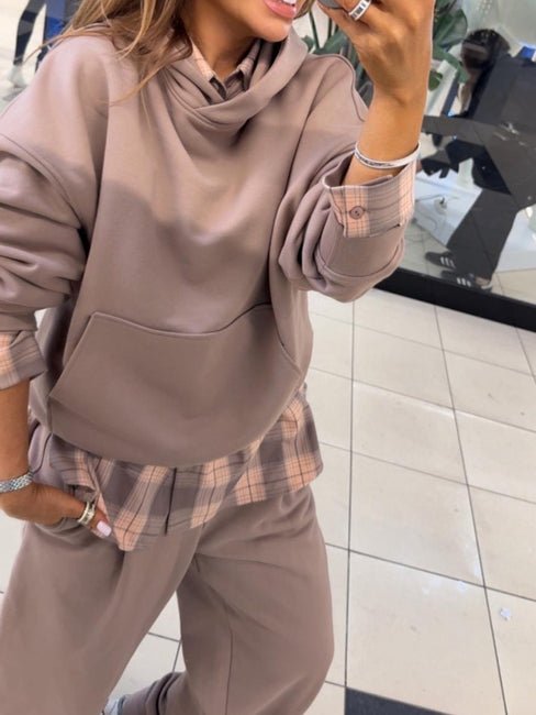 Koszula w kratę łososiowa EMO - Veretti Boutique