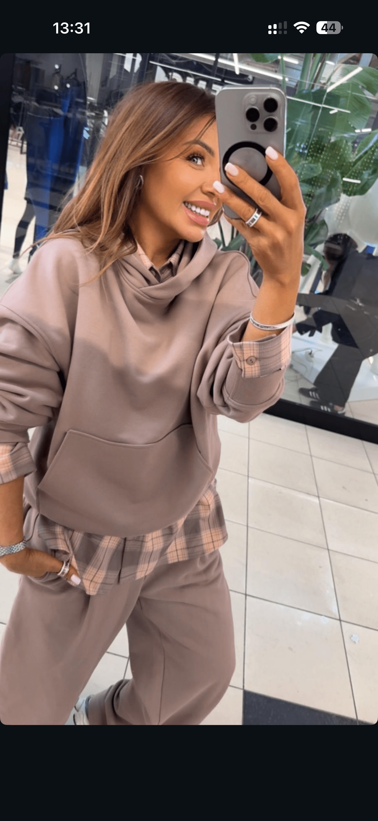 Koszula w kratę łososiowa EMO - Veretti Boutique