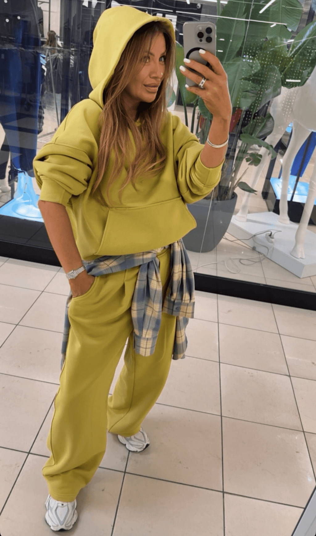 Koszula w kratę niebiesko żółta EMO - Veretti Boutique