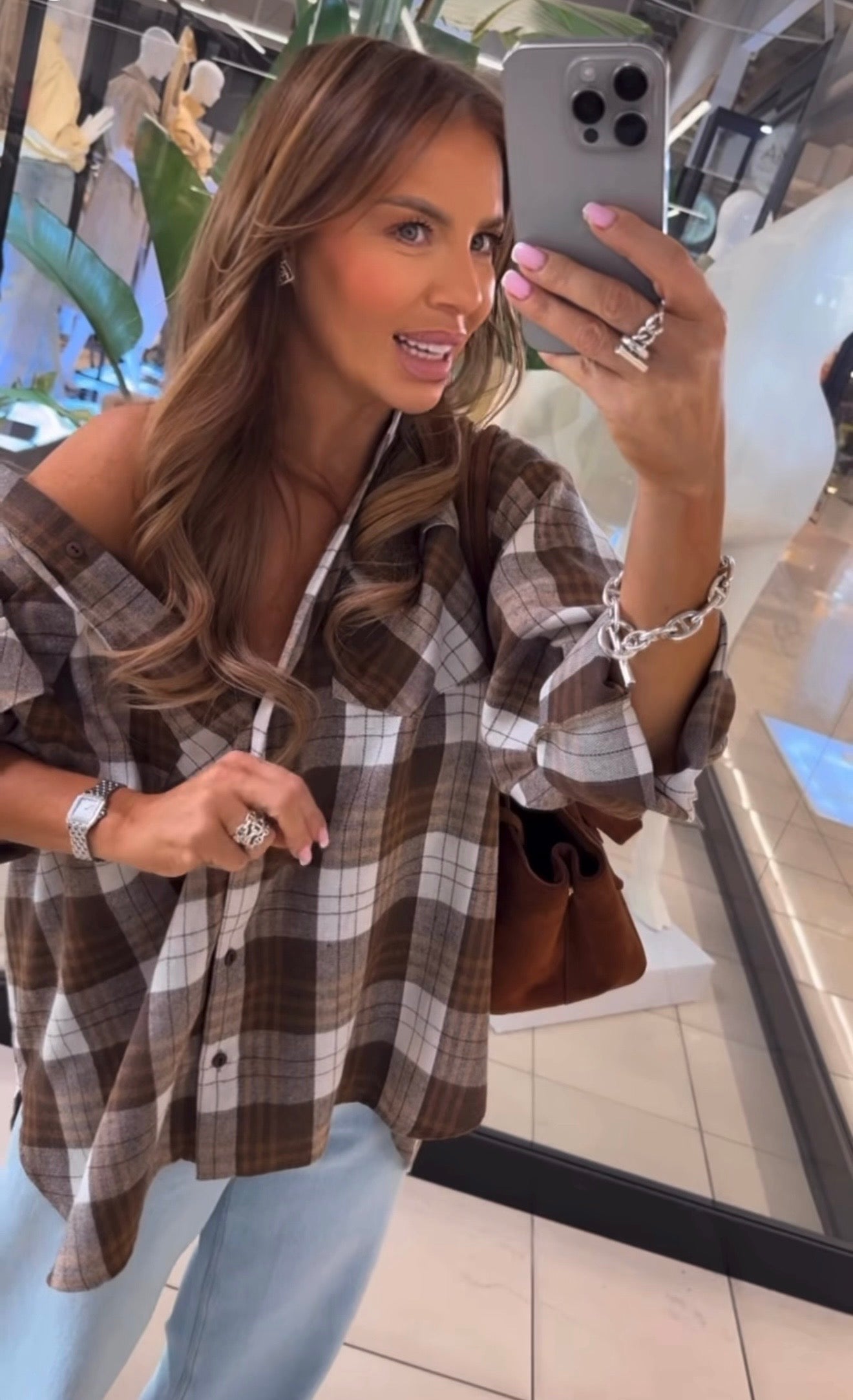 Koszula w kratkę Ruda EMO - Veretti Boutique