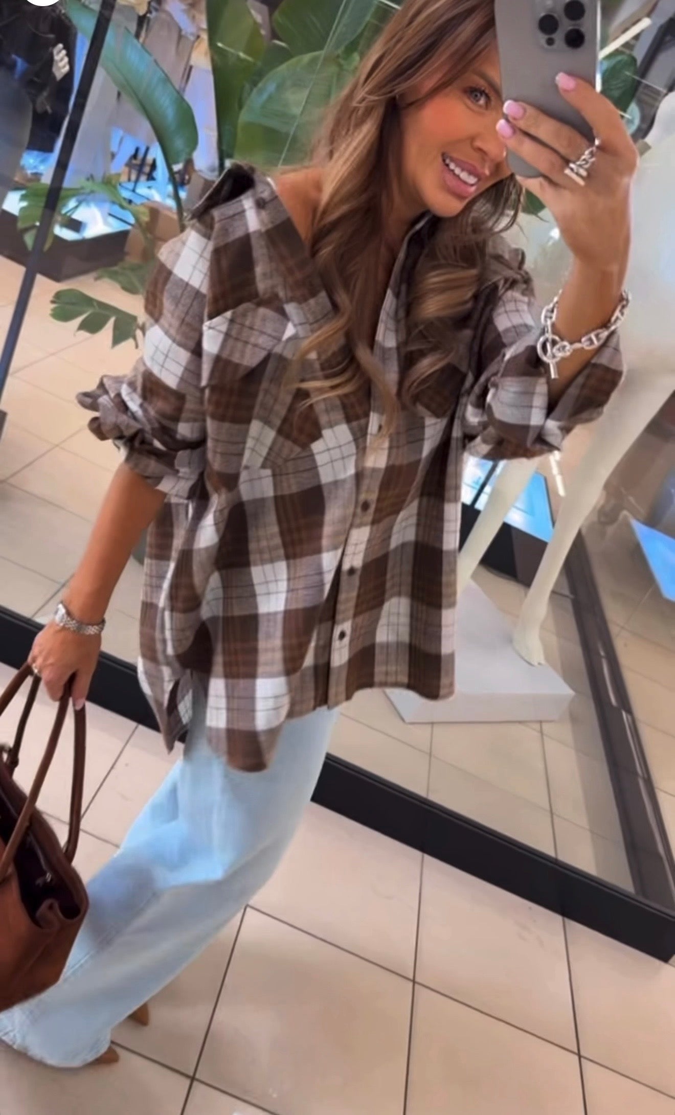 Koszula w kratkę Ruda EMO - Veretti Boutique