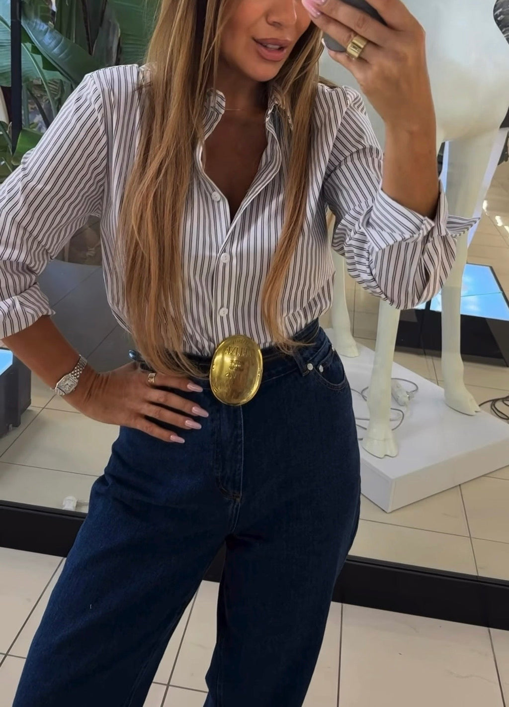 Koszula w paski EMO - Veretti Boutique