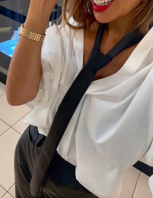 Krawat eko skóra EMO - Veretti Boutique