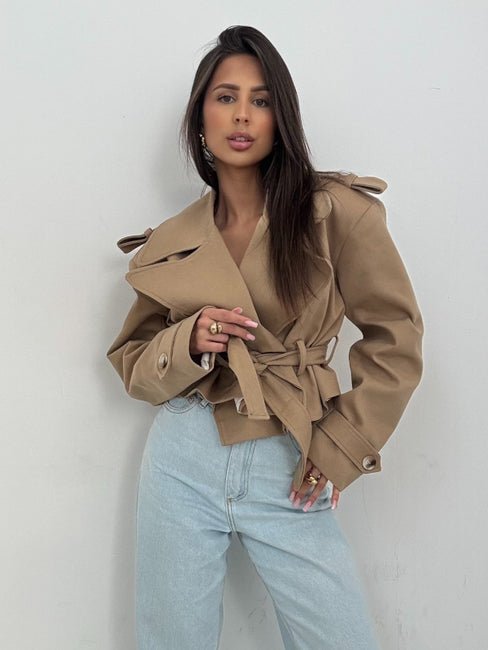 Krótki trencz Carmel 100% bawełna EMO - Veretti Boutique