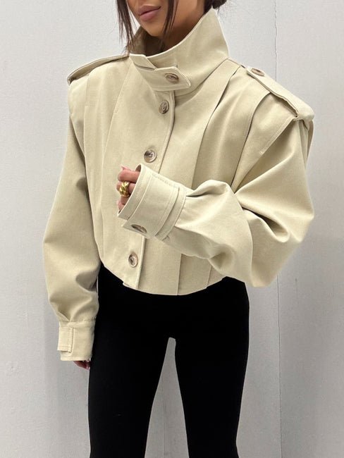 Krótki trencz Krem EMO - Veretti Boutique