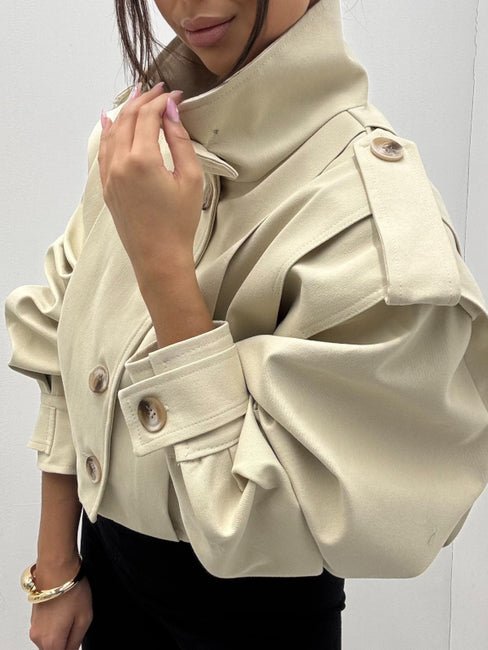 Krótki trencz Krem EMO - Veretti Boutique