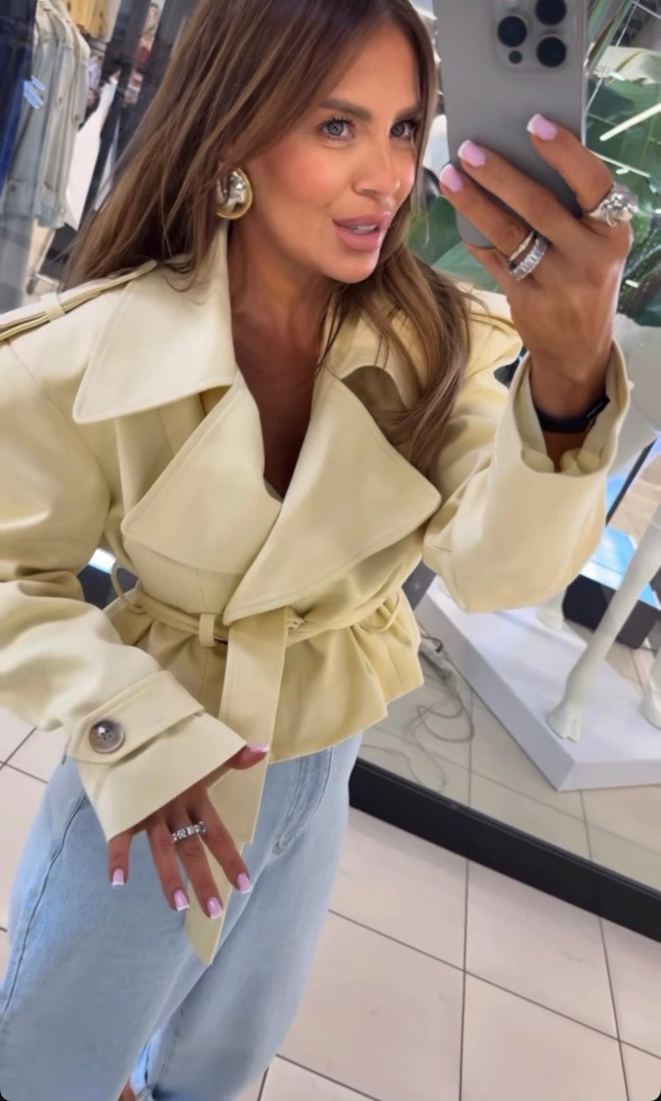 Krótki trencz Mango 100% bawełna EMO - Veretti Boutique