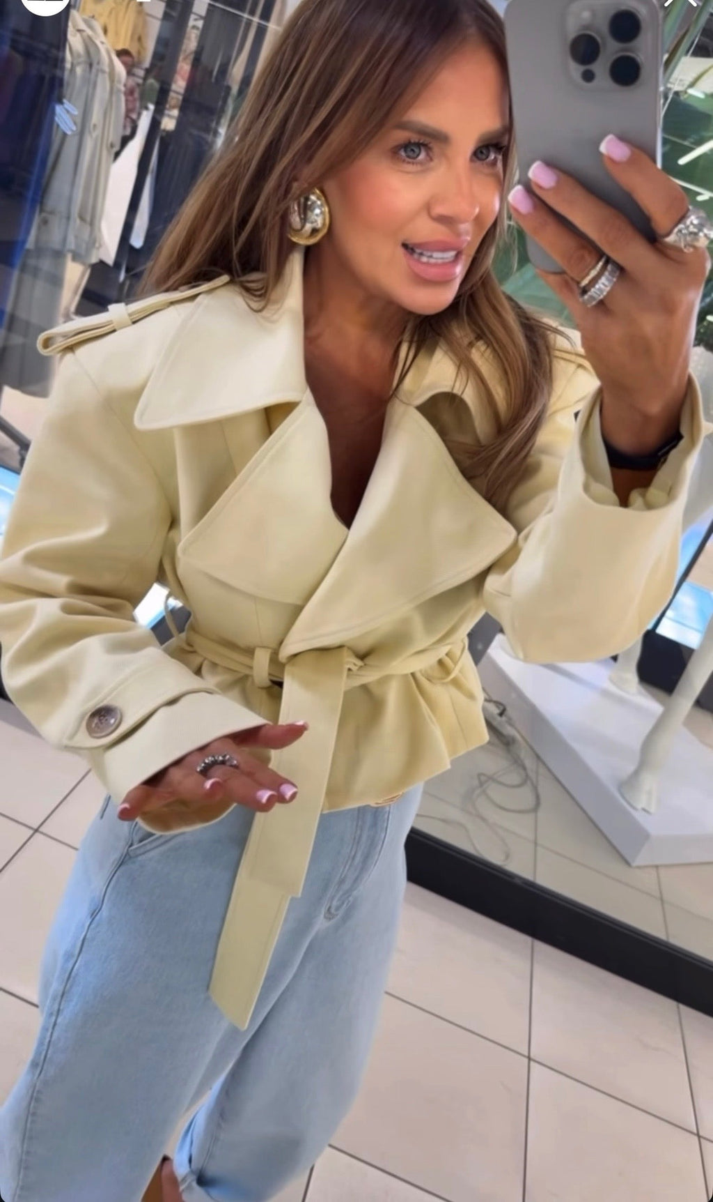 Krótki trencz Mango 100% bawełna EMO - Veretti Boutique