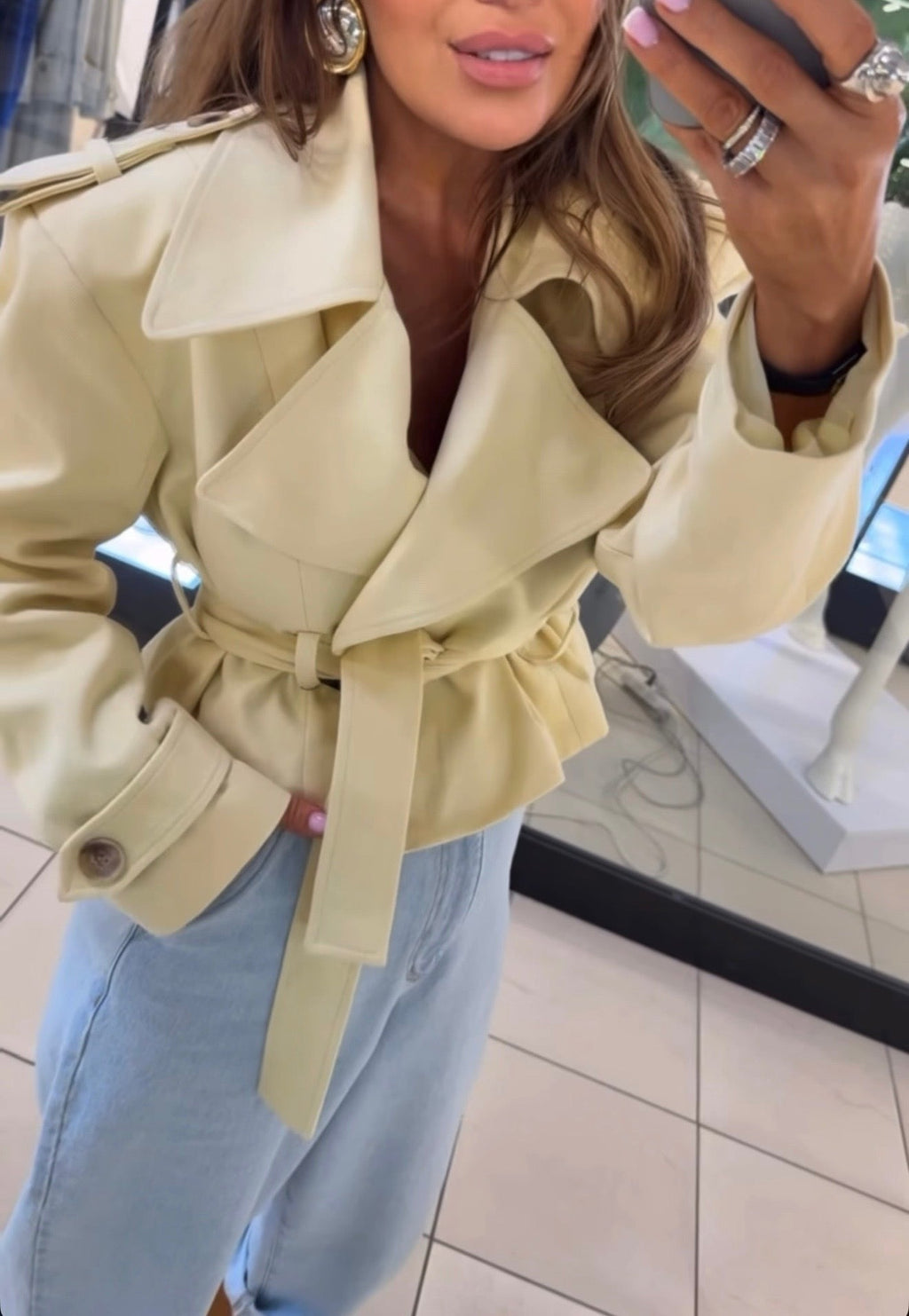 Krótki trencz Mango 100% bawełna EMO - Veretti Boutique