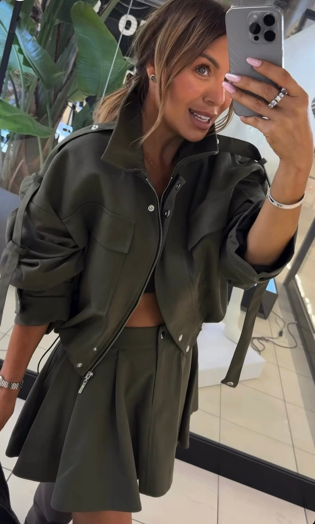 Kurtka bomberka- Khaki 2 EMO - Veretti Boutique