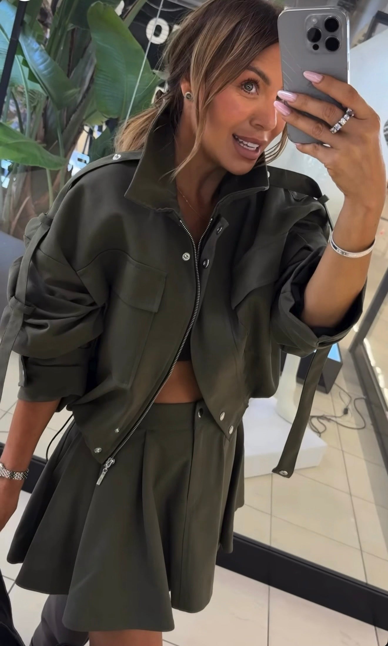 Kurtka bomberka- Khaki 2 EMO - Veretti Boutique