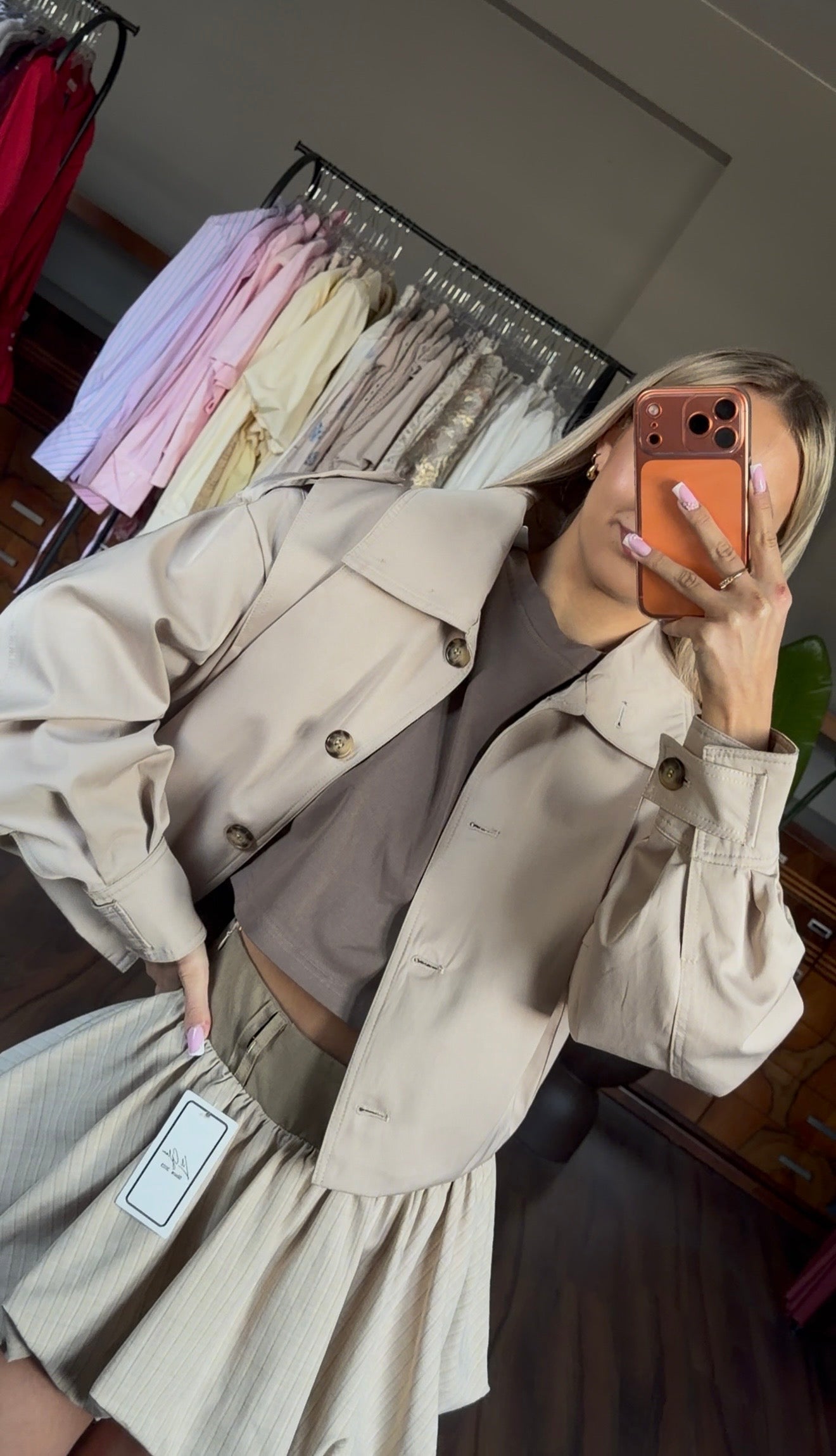 Kurtka trencz 95% bawełna - Veretti Boutique