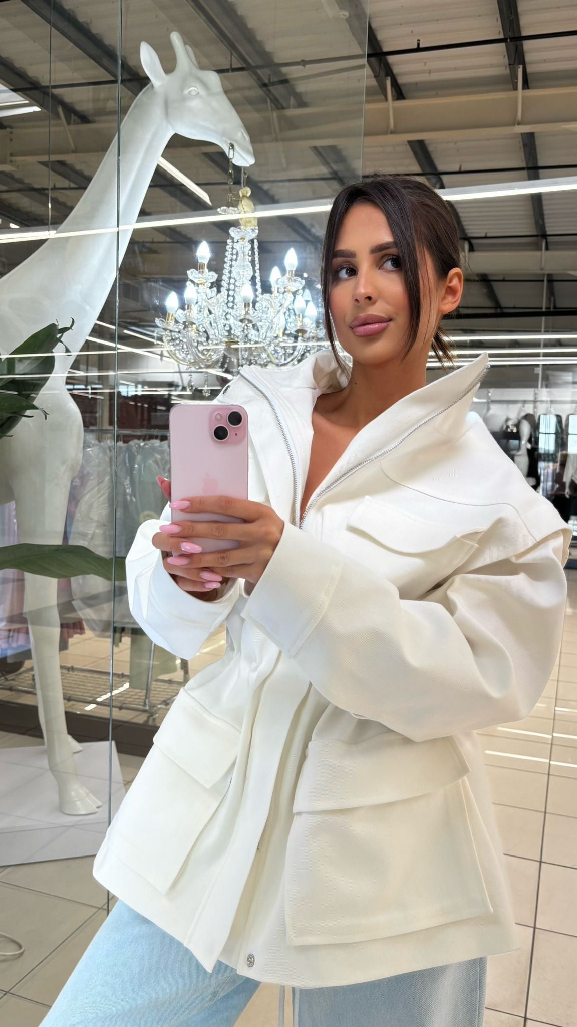 Kurtka/kamizelka jeansowa 2w1 czarna EMO - Veretti Boutique