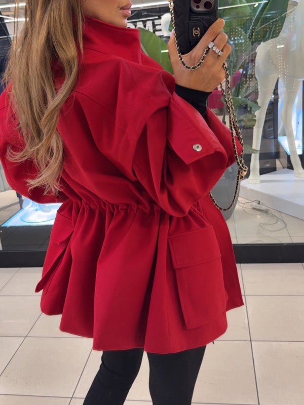 Kurtka/kamizelka jeansowa czerwona 2w1 EMO - Veretti Boutique