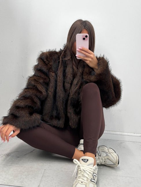 Legginsy czekoladowe EMO - Veretti Boutique