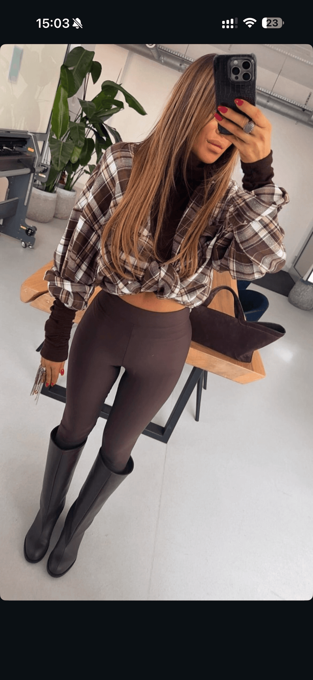 Legginsy czekoladowe EMO - Veretti Boutique