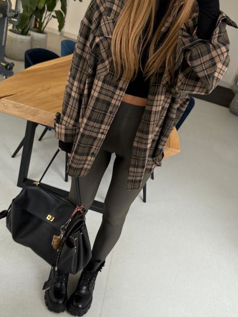 Legginsy khaki EMO - Veretti Boutique